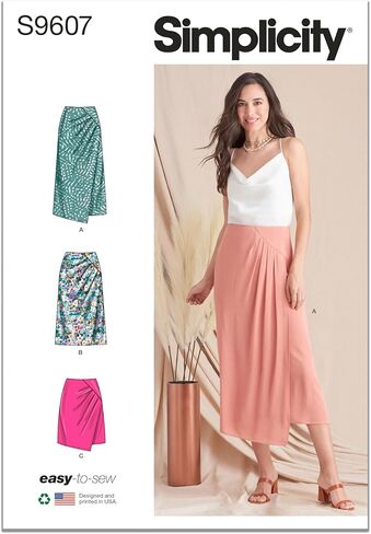 مجموعة أنماط الخياطة للتنورة الصناعية من Simplicity SS9607H5 Misses، رمز التصميم S9607، المقاسات 6-8-10-12-14 in Kuwait