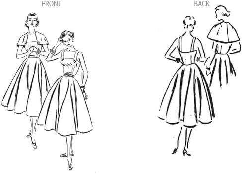 Vogue V2002K5 Misses' Vintage 1952 فستان من قطعة واحدة وحزمة نمط خياطة كابيليت، كود التصميم V2002 مقاسات 8-10-12-14-16 متعدد الألوان in Kuwait