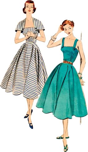 Vogue V2002K5 Misses' Vintage 1952 فستان من قطعة واحدة وحزمة نمط خياطة كابيليت، كود التصميم V2002 مقاسات 8-10-12-14-16 متعدد الألوان in Kuwait