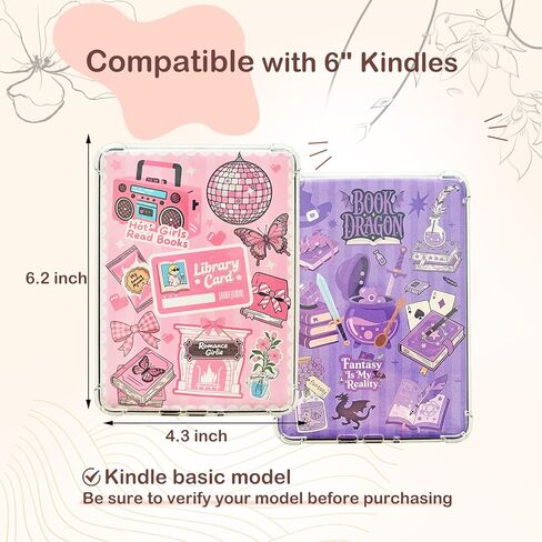 14PCS Inserts cardstock+50pcs Bookish Stickers for E-Reader, Compatible with 6" Kindle Basic Decorating Decor Accessories,Kindle Insert for Clear case,Book Tracker in Saudi Arabia