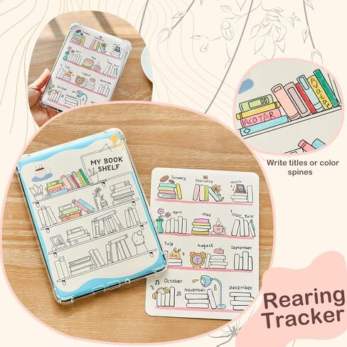 14PCS Inserts cardstock+50pcs Bookish Stickers for E-Reader, Compatible with 6" Kindle Basic Decorating Decor Accessories,Kindle Insert for Clear case,Book Tracker in Saudi Arabia
