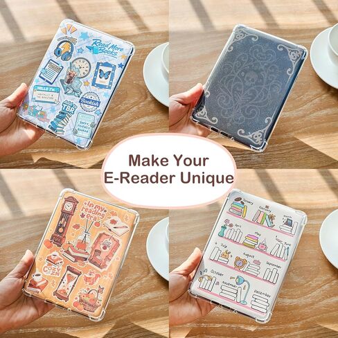 14PCS Inserts cardstock+50pcs Bookish Stickers for E-Reader, Compatible with 6" Kindle Basic Decorating Decor Accessories,Kindle Insert for Clear case,Book Tracker in Saudi Arabia