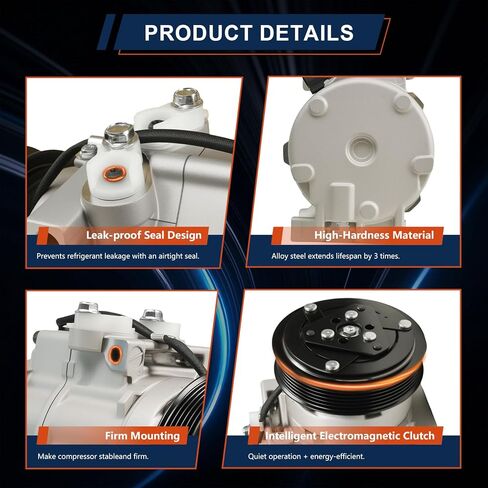 68192 Air Conditioning A/C Compressor Compatible with Ford Expedition 2007-2014; Compatible with F-150 2007-2014, F-250 2007-2009, F-250 Super Duty 2007-2010 Replacement # 67192 6L2Z19703AA in Saudi Arabia