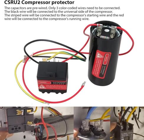 مجموعة البدء الصلب CSRU2 CSR-U2 AC مكثف البدء الصلب AC متوافق مع 521 CSR-U2، موفر الضاغط لمدة 3.5-4- 5 طن، مجموعة البدء الصلب Hvac in Kuwait