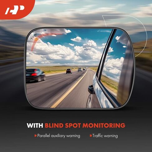 A-Premium Left Driver Side Non-Heated Mirror Glass with Backing Plate Compatible with Kia Soul 2020 2021 2022 2023 2024 - Exterior Side View Convex Mirror with Blind Spot Detection in Kuwait
