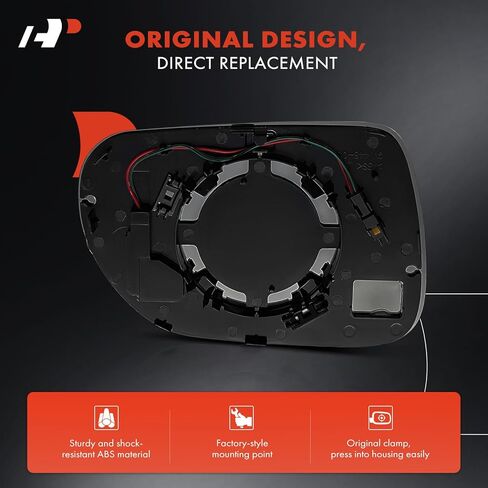 A-Premium Left Driver Side Non-Heated Mirror Glass with Backing Plate Compatible with Kia Soul 2020 2021 2022 2023 2024 - Exterior Side View Convex Mirror with Blind Spot Detection in Kuwait