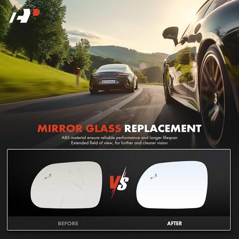 A-Premium Left Driver Side Non-Heated Mirror Glass with Backing Plate Compatible with Kia Soul 2020 2021 2022 2023 2024 - Exterior Side View Convex Mirror with Blind Spot Detection in Kuwait