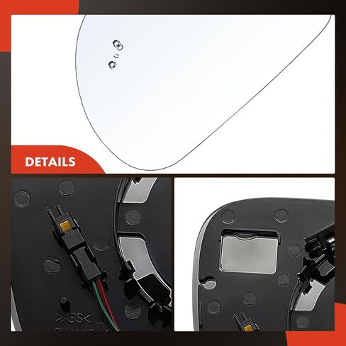 A-Premium Left Driver Side Non-Heated Mirror Glass with Backing Plate Compatible with Kia Soul 2020 2021 2022 2023 2024 - Exterior Side View Convex Mirror with Blind Spot Detection in Kuwait