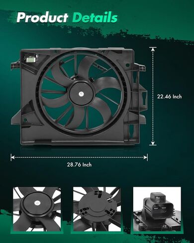 SCITOO Cooling Fans Assembly Replacement for 2008-2010 for Chrysler for Town & Country 3.3L 2008-2010 for Dodge for Grand Caravan 3.3L 2012-2015 for Ram for C/V 3.6L Replace 621-028 in Kuwait