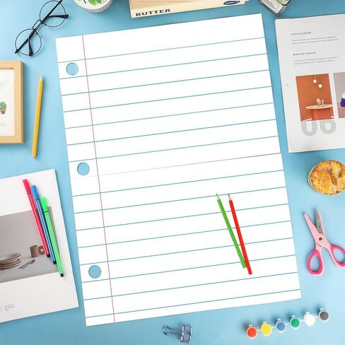 2 Sheets Magnetic Notebook Paper Total Area 23.6" x 17.3" Dry Erase Magnetic Lined Paper for Classroom Whiteboard Giant Reusable Handwriting Notebook Poster for School Office Teacher Teaching Supplies in Kuwait