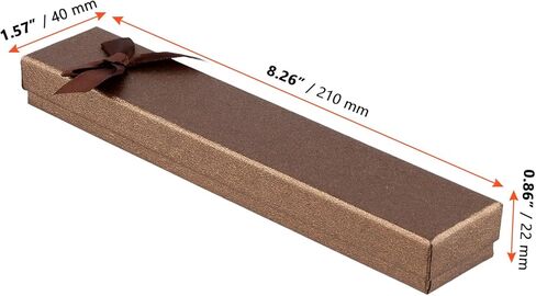 SINJEUN 36 PCS Empty Pen Gift Box, Brown Pen Boxes, Cardboard Pen Presentation Box with Bow Decor for Gift Birthday Souvenir Jewelry Display in Kuwait
