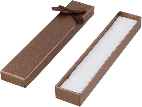 SINJEUN 36 PCS Empty Pen Gift Box, Brown Pen Boxes, Cardboard Pen Presentation Box with Bow Decor for Gift Birthday Souvenir Jewelry Display in Kuwait
