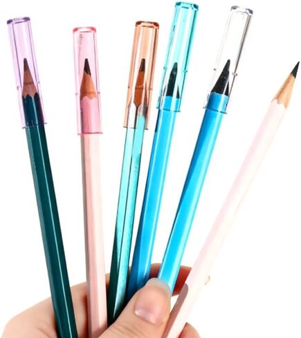 36Pcs Plastic Pencil Caps,Clear Pencil Tip Protector Cover Pencils Toppers Caps and Extender Holders for Wooden Pencils, Student Classroom Gifts and School Supplies in Kuwait