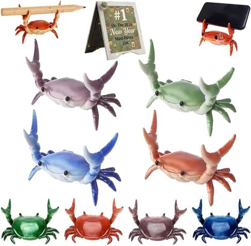 Cute Crab-Shaped Pen Holder, Realistic Desk Crab Shaped Pen Holder, Resin Crabs Glasses Holders, Organizer Decorative Sculpture, Playful Style Workspace Office Study Home Desk Tabletop (All) in Saudi Arabia