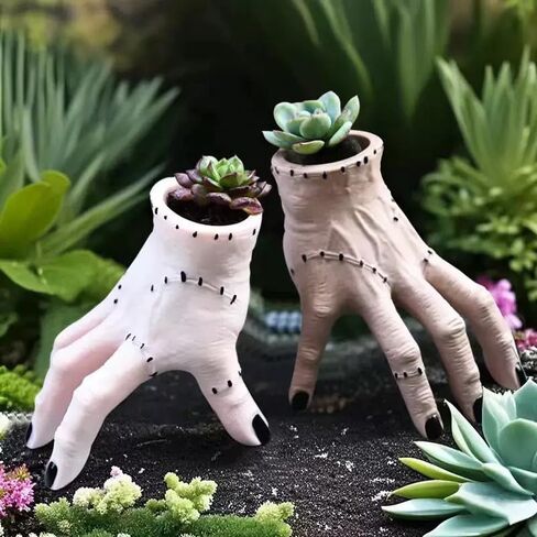 This includes a terrifying finger pen holder, a chilling hand-decorated flower pot,an eerie desktop decor, a humorous horror office accessory, and a gothic-style relocation gift(coffee brown) in Saudi Arabia