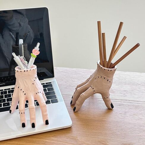 This includes a terrifying finger pen holder, a chilling hand-decorated flower pot,an eerie desktop decor, a humorous horror office accessory, and a gothic-style relocation gift(coffee brown) in Saudi Arabia