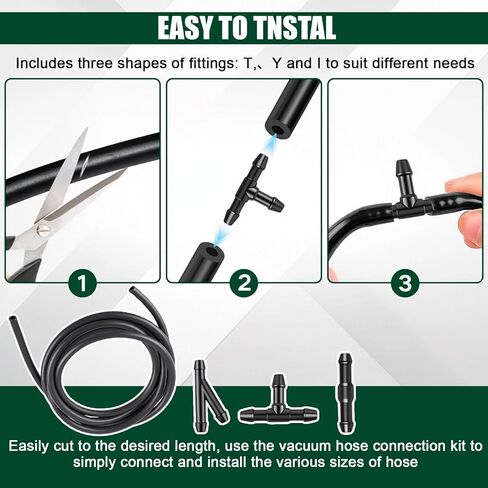 22PCS Windshield Washer Hose Kit, 4M/13FT Washer Fluid Hose with 2 Fan Nozzles 6 Hose Connectors, Universal Windshield Fluid Hose Replacement for Most Vehicles, Car Accessories in Saudi Arabia