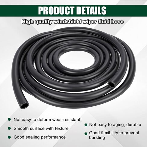 22PCS Windshield Washer Hose Kit, 4M/13FT Washer Fluid Hose with 2 Fan Nozzles 6 Hose Connectors, Universal Windshield Fluid Hose Replacement for Most Vehicles, Car Accessories in Saudi Arabia