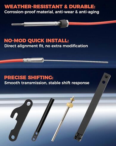 Lower Shift Cable Assembly Fit for OMC Cobra Sterndrive 1986–1993, Includes Mounting Bracket and Hardware, Replaces 987661 987654 987498 18-2245 in Saudi Arabia