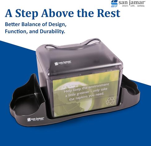 San Jamar - H4005CTBK H4005 Venue Table Top Fullfold Control Napkin Dispenser with Caddy, 200 Capacity, Black Pearl in Saudi Arabia
