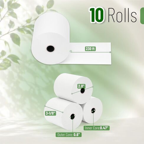 Mr. Pen- Thermal Paper Receipt Rolls, 10 Pack, 3-1/8" (80mm) x 230 ft, 48 GSM Premium Quality Receipt Paper Rolls, BPA-Free, Compatible with Standard POS Thermal Printers & Cash Registers in Saudi Arabia