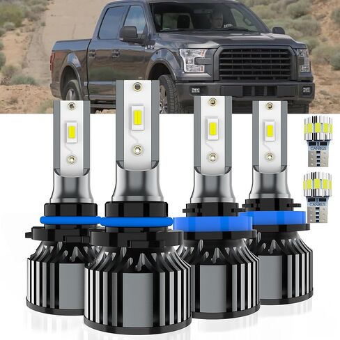 Bulbs Fit For Ford F150 2015 2016 2017 2018 2019 2020 2021 2022 2023, High Beams+ Low Beams+ Fog Lights+ License Plate Lights Combo, 400% Brightness 6000K White Glow,8 Pack in Saudi Arabia