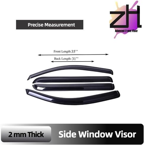 Fits for Chevrolet Silverado/GMC Sierra 1500 Year 2019 2020 2021 2022 2023 Crew Cab Truck, ZH Acrylic Window Visor Sun Rain Deflector Guard 4 Pieces 2mm Thickened… in Saudi Arabia