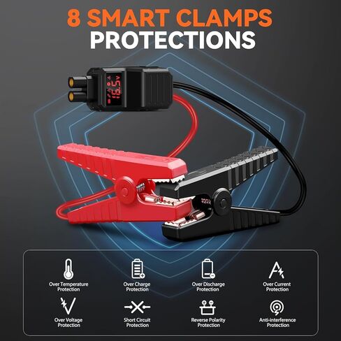 Jump Starter with Air Compressor, 8000A 150PSI Portable Car Jump Starter, 12V Jump Start Pack (All Gas/12L Diesel),Portable Car Jump Starter with Smart Jump Cables, LED Lights in Saudi Arabia