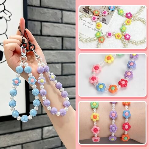 130PCS Acrylic Flower Beads for Jewelry Making, 16mm Colorful Floral Spacer Beads for Bracelets, Necklaces, DIY Beading Craft Supplies in Saudi Arabia