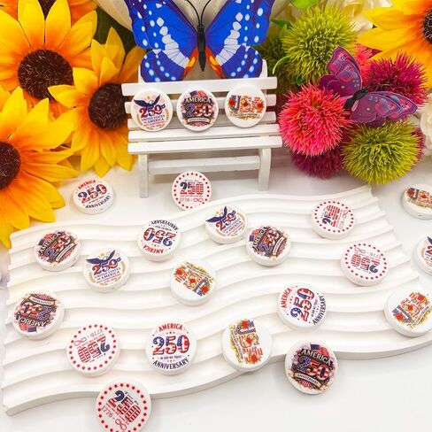America 250th Anniversary Silicone Beads, 10Pcs Patriotic Focal Beads for DIY Bracelets, Keychains, Beaded Pens & Memorial Gifts in Saudi Arabia