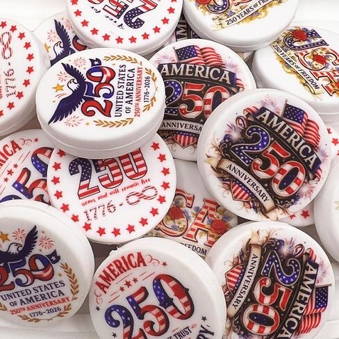 America 250th Anniversary Silicone Beads, 10Pcs Patriotic Focal Beads for DIY Bracelets, Keychains, Beaded Pens & Memorial Gifts in Saudi Arabia