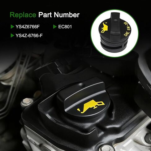 Engine Oil Filler Cap Compatible with Ford Explorer Edge Escape Fusion Focus Focus Taurus Fiesta Mustang Transit # YS4Z6766F YS4Z-6766-F EC801 in Kuwait