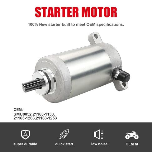 Starter Motor Compatible with Kawasaki Bayou 220 250 220A KLF220 KLF250 ATV 21163-1130 21163-1253 21163-1266 SMU0052 in Saudi Arabia