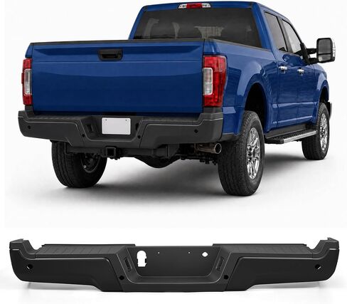 VRC Rear Bumper Assembly Compatible with 2017 2018 2019 2020 2021 2022 FORD F250 F350 F-250 F-350,Chrome Steel Back Bumper W/o Sensor(Chrome W/o Sensor Holes) in Saudi Arabia