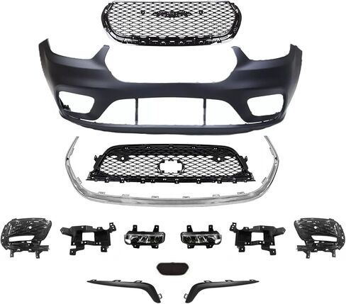 Pacifica Front Bumper Cover Grille Kit Compatible with 2021 2022 2023 2024 Ch-rysler Pacifica Touring, Pinnacle, Limited 3.6L With Sensor Holes- Full Bumper Set in Saudi Arabia