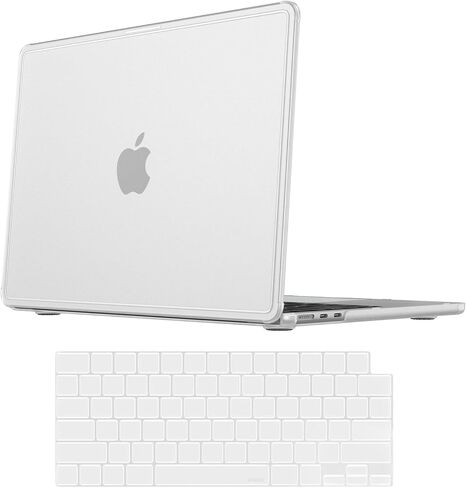حافظة Fintie لجهاز MacBook Air 13.6 2026-2022 M5 M4 M3 M2 A3449 A3240 A2681 A3113، غطاء حماية شفاف مضاد للخدش، غطاء حماية نحيف بحواف سميكة، غطاء صلب وغطاء لوحة مفاتيح من مادة TPU (شفاف فروست) in Kuwait