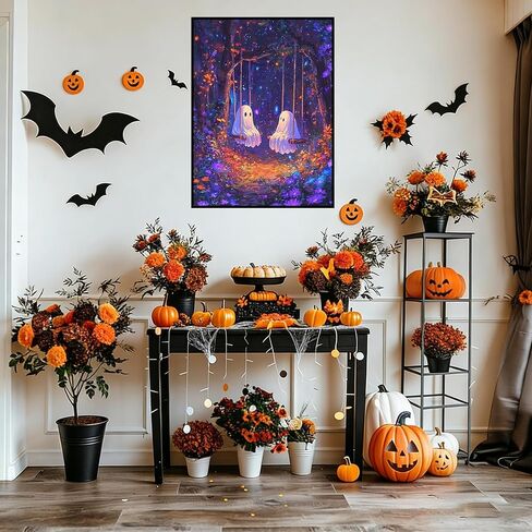 Diamond Art Kits for Adults, 5D Full Drill Halloween Ghost Diamond Painting Kit, Easy DIY for Beginners, Relaxing Arts and Crafts, Home Decor & Gift, 12x16 Inch in Kuwait