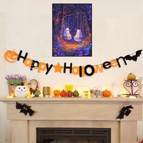 Diamond Art Kits for Adults, 5D Full Drill Halloween Ghost Diamond Painting Kit, Easy DIY for Beginners, Relaxing Arts and Crafts, Home Decor & Gift, 12x16 Inch in Kuwait