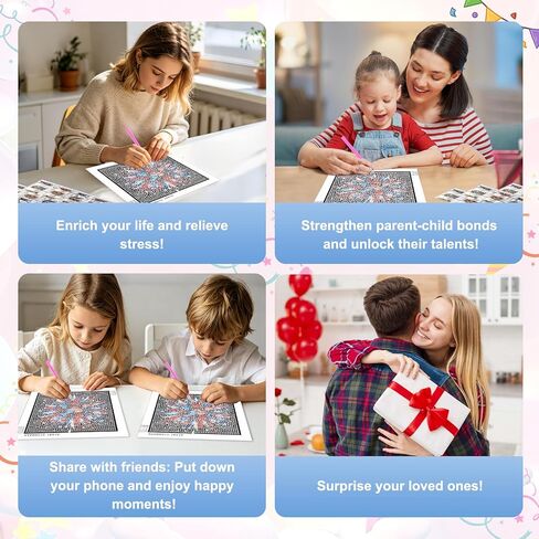 HEIBAGO 4th of July Patriotic Diamond Art Kits for Kids with Frame,5D Heart American Flag Diamond Painting for Kids Ages 4-6-8-12, DIY Easy Gem Art Kit with Beautiful Package for Home Decoration 7X7In in Kuwait