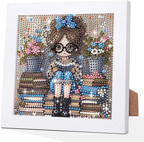 HEIBAGO 4th of July Patriotic Diamond Art Kits for Kids with Frame,5D Heart American Flag Diamond Painting for Kids Ages 4-6-8-12, DIY Easy Gem Art Kit with Beautiful Package for Home Decoration 7X7In in Kuwait