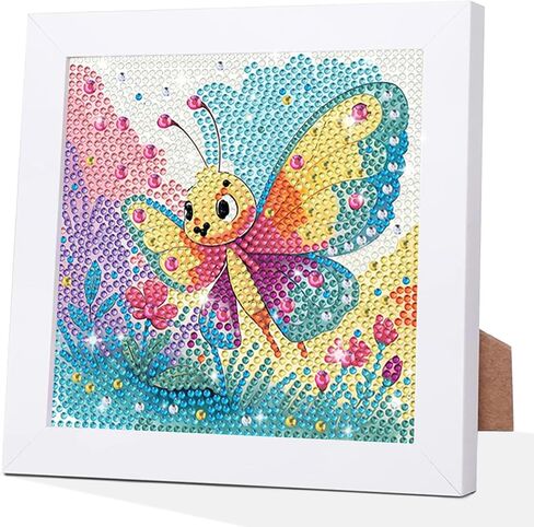 HEIBAGO 4th of July Patriotic Diamond Art Kits for Kids with Frame,5D Heart American Flag Diamond Painting for Kids Ages 4-6-8-12, DIY Easy Gem Art Kit with Beautiful Package for Home Decoration 7X7In in Kuwait