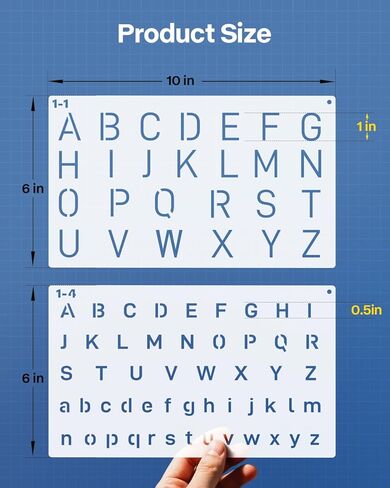 4 Fonts Small Letter Stencils for Painting 0.5 & 1 Inch, 20PCS Reusable Alphabet Symbol Number Stencils for Journaling Scrapbook Crafts Art Projects in Saudi Arabia