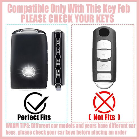 Pink TPU Key Fob Cover with Sakura Flower Keychain Compatible with Mazda 3 6 MX-5 Miata MX-30 CX-5 CX-9 CX-30 CX-50,CX-60 CX-70 CX-90 2025 4-Button Smart Key for Women in Kuwait