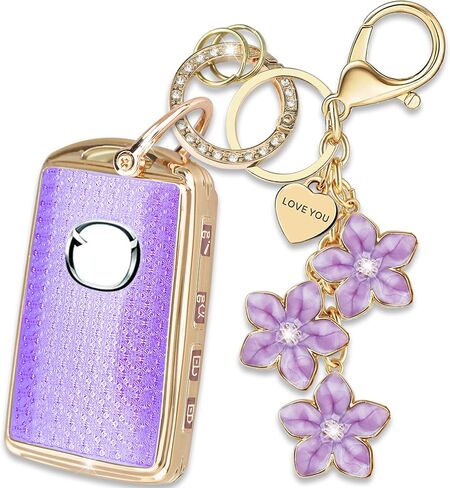 Pink TPU Key Fob Cover with Sakura Flower Keychain Compatible with Mazda 3 6 MX-5 Miata MX-30 CX-5 CX-9 CX-30 CX-50,CX-60 CX-70 CX-90 2025 4-Button Smart Key for Women in Kuwait
