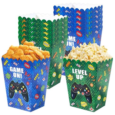 10Pcs Video Game Popcorn Boxes Level Up Candy Goodie Boxes Gaming Party Favors Gift Bags Video Game Birthday Party Supplies Baby Shower Decorations in Saudi Arabia
