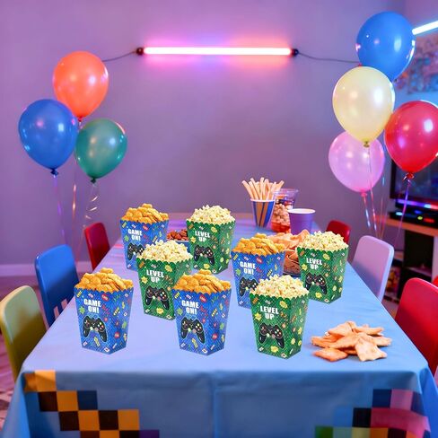 10Pcs Video Game Popcorn Boxes Level Up Candy Goodie Boxes Gaming Party Favors Gift Bags Video Game Birthday Party Supplies Baby Shower Decorations in Saudi Arabia