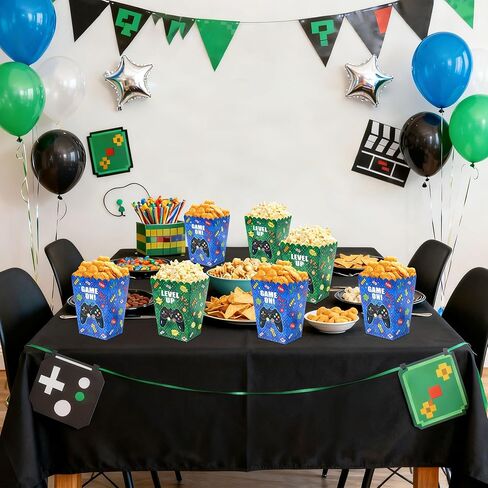 10Pcs Video Game Popcorn Boxes Level Up Candy Goodie Boxes Gaming Party Favors Gift Bags Video Game Birthday Party Supplies Baby Shower Decorations in Saudi Arabia