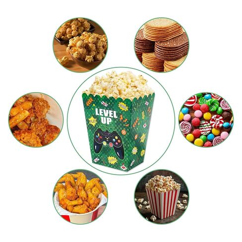 10Pcs Video Game Popcorn Boxes Level Up Candy Goodie Boxes Gaming Party Favors Gift Bags Video Game Birthday Party Supplies Baby Shower Decorations in Saudi Arabia