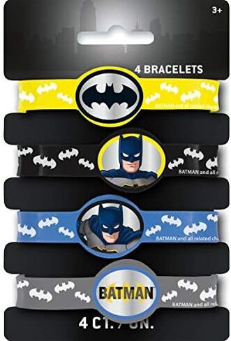 Batman Birthday Party Supplies Favor Bundle Pack includes 8 Loot Bags, 8 Bracelets, 24Tattoos, 8 Stickers Sheets, 8 Party PaperMasks, 1 Dinosaur Sticker Sheet in Saudi Arabia
