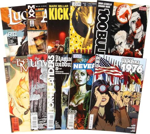 DC Marvel 18+ Comic Book Value Gift Set- 20 Different Adult/Mature Content Comics from Vertigo, Max, & Independent Publishers - No Dupes or Fillers, Top Artists- Great Set for Graphic Novel & Art Fans in Kuwait